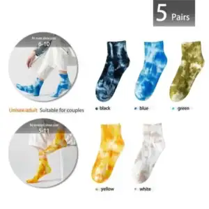 Moisture wicking tie dye socks
