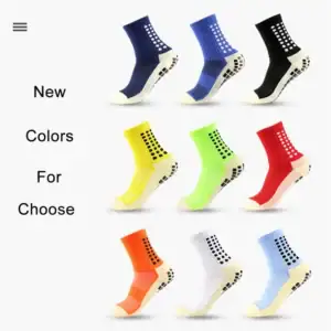Breathable football sport socks with grip