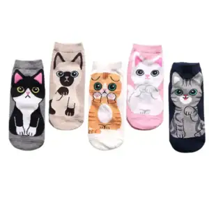 Custom cat dog jacquard socks for women