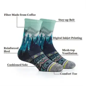 Moisture wicking trail socks