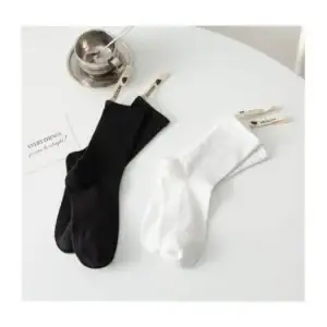 Solid color womens crew socks custom labels