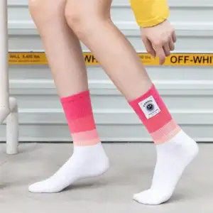 Cute womens long socks with custom labels
