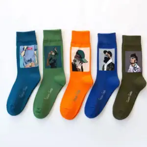 Fashion printed crew socks