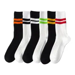Mens casual stripe jacquard socks