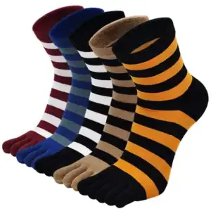 Mens crew length toe separator socks