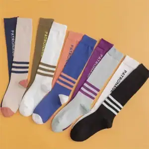 Knee high athletic socks duck design