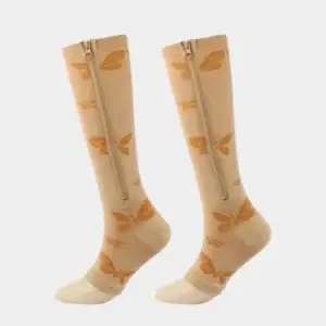 Zipper compression stockings for varicose veins