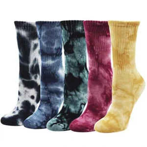 Colorful women tie dye socks