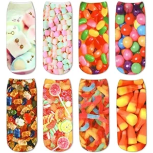 Whimsical food pattern sublimation socks