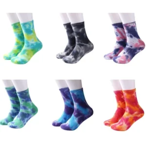 Vibrant pattern tie dye socks
