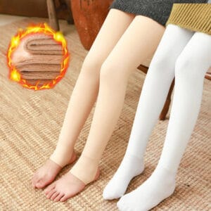 Fleece tights for girls bare leg look