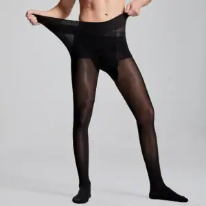 Plus size mens pantyhose oil shiny texture