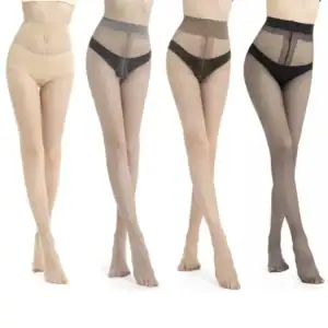 Black sheer seamless pantyhose anti-snag wear
