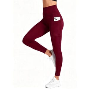 High waist cropped leggings pocket design